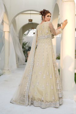 Exude Class in Our Stunning Pakistani Bridal Golden Maxi Dress 👗