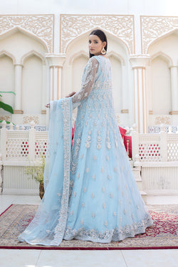 Classifying Classy: Adorable Heavy Embroidered Ice-Blue Maxi Dress - Pakistani Maxi Dress 💙